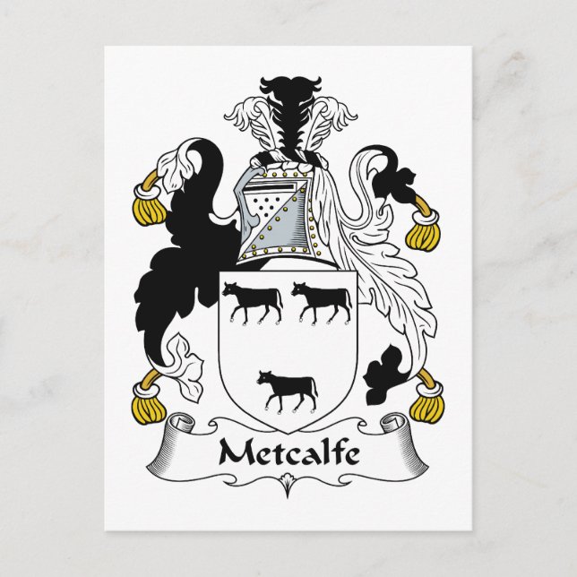 Metcalfe Familienwappen Postkarte (Vorderseite)