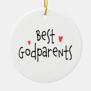 Mete Meilleur Godparents Photo Ornement en cérami