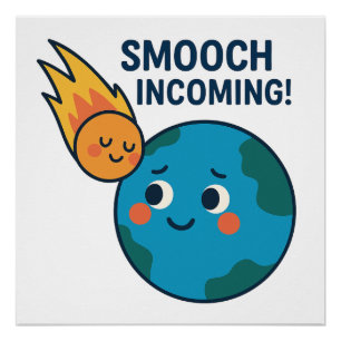 Météo mignonne et Caricature de la Terre - Poster