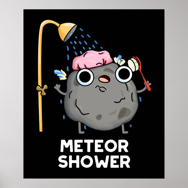 Meteor Shower Funny Science Pub Dark BG Poster (Vorne)