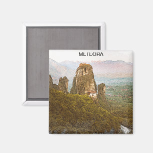 Meteora Greece Rock Mountains Travel Magnet