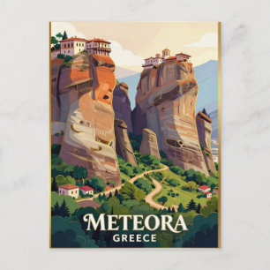 Meteora Griechenland Klöster Reise ⛰️ Postkarte