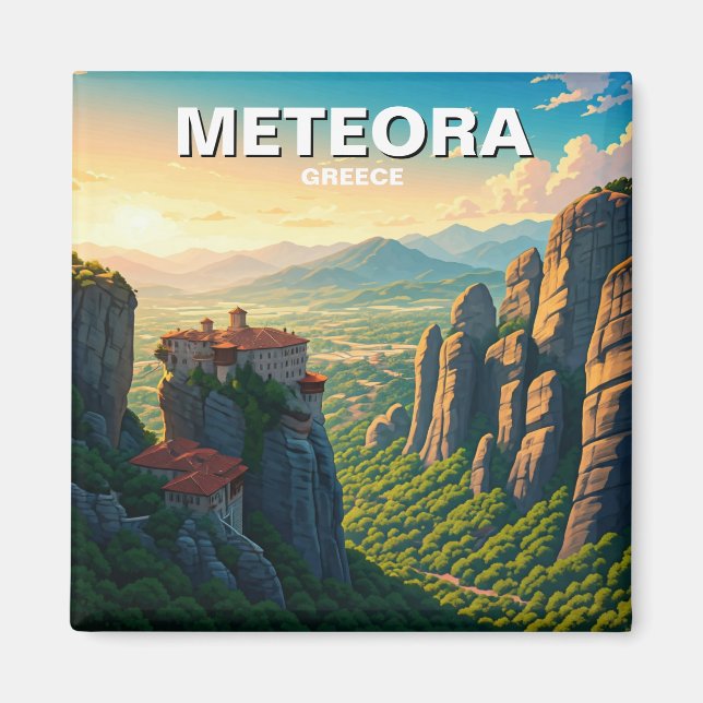 Meteora Griechenland morgens Magnet (Vorne)