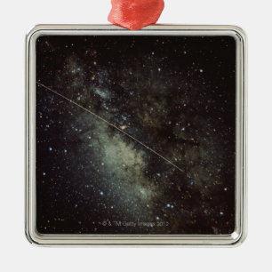 Meteorit-Streifen Silbernes Ornament