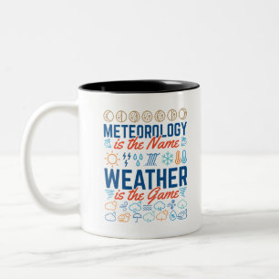Meteorologie ist der Name Wetter ist das Spiel Zweifarbige Tasse