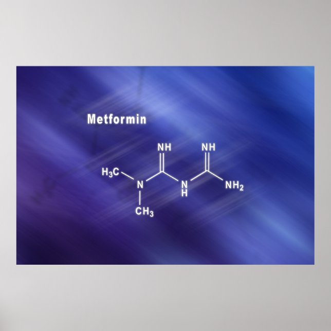 Metformin-Diabetes-Medikament, strukturelle chemis Poster (Vorne)