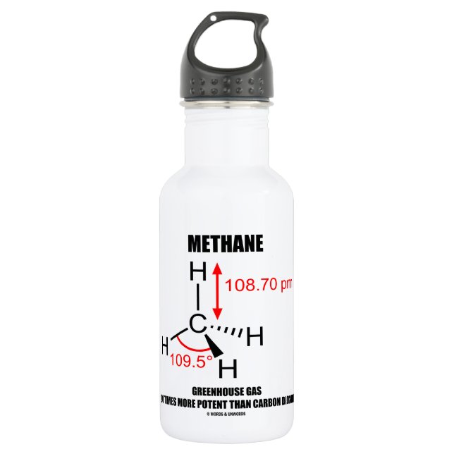 Methan-Treibhausgas 20mal stärker als Edelstahlflasche (Vorderseite)