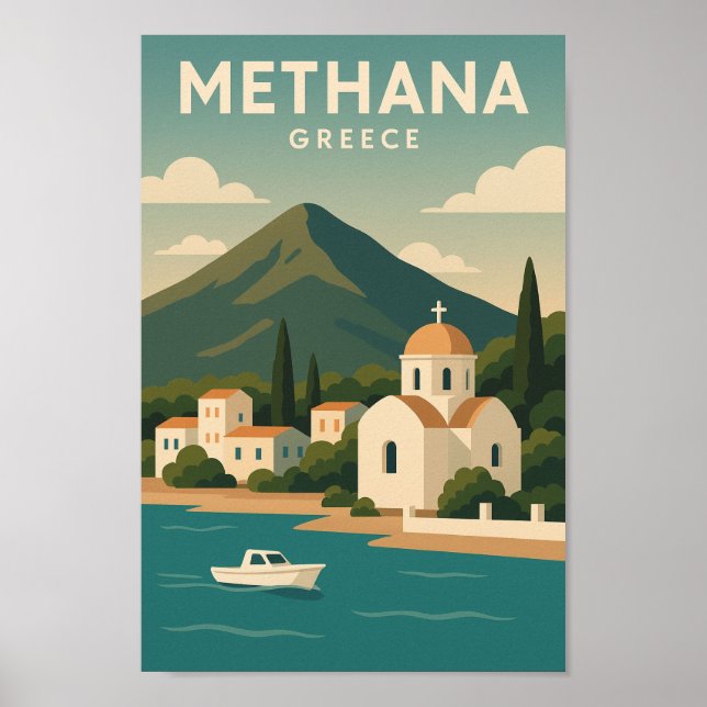 Methana Griechenland minimalistisch Poster (Vorne)