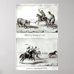 Methoden des Werfens des Lasso und der Kugelketten Poster