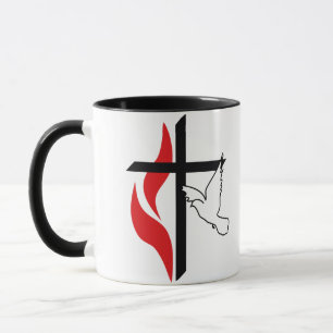 Methodisches Kreuz und Taube Tasse