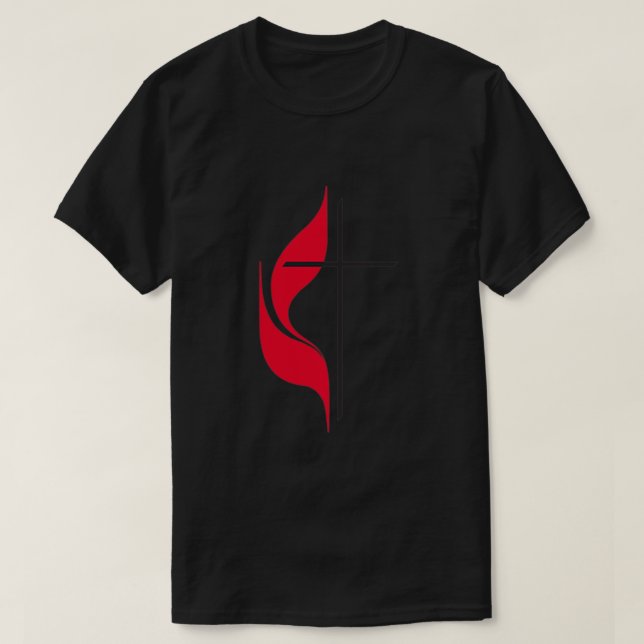 Methodist Flag Pocket Christian Cross Methodists T T-Shirt (Design vorne)