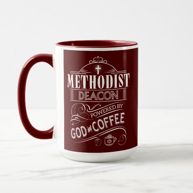 Methodistendiakon, angetrieben durch Gott und Tasse (Links)