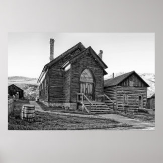 METHODISTKIRCHE IN BANNACK MONTANA GHOST STADT POSTER