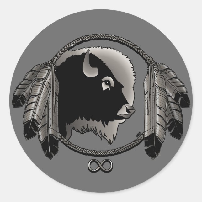 Metis Art Stickers Native Spirit Buffalo Stickers (Vorderseite)
