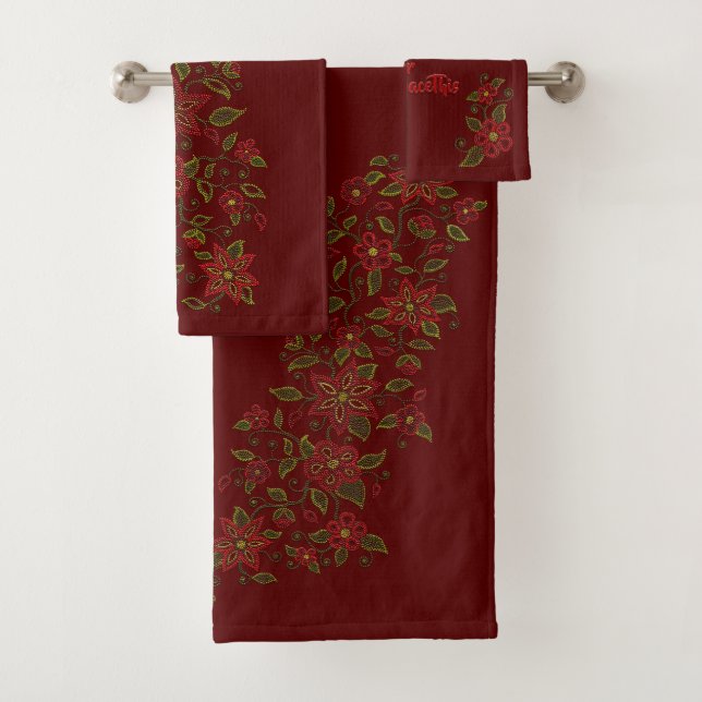 Metis Beading Bath Handtuch Set Native Art Handtüc (Insitu)