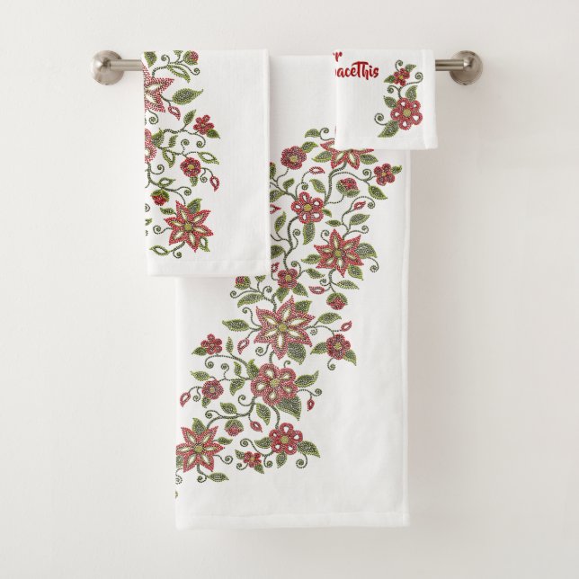 Metis Beading Bath Handtuch Set Native Art Handtüc (Insitu)