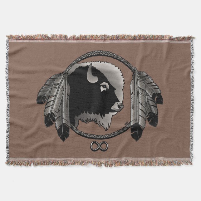 Metis First Nation Blanket Spirit Animals Throw Decke (Vorderseite)