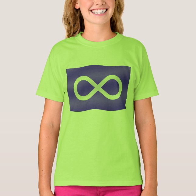 Metis Flag Girl's T - Shirt First Nation Tee Shirt (Vorderseite)
