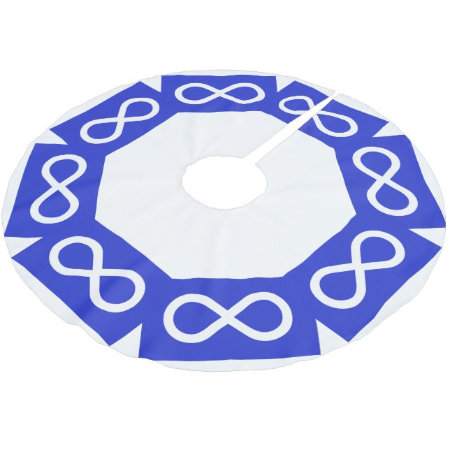 Metis Flag Weihnachtsbaum Rock First Nation Deco Polyester Weihnachtsbaumdecke (Schrägansicht)