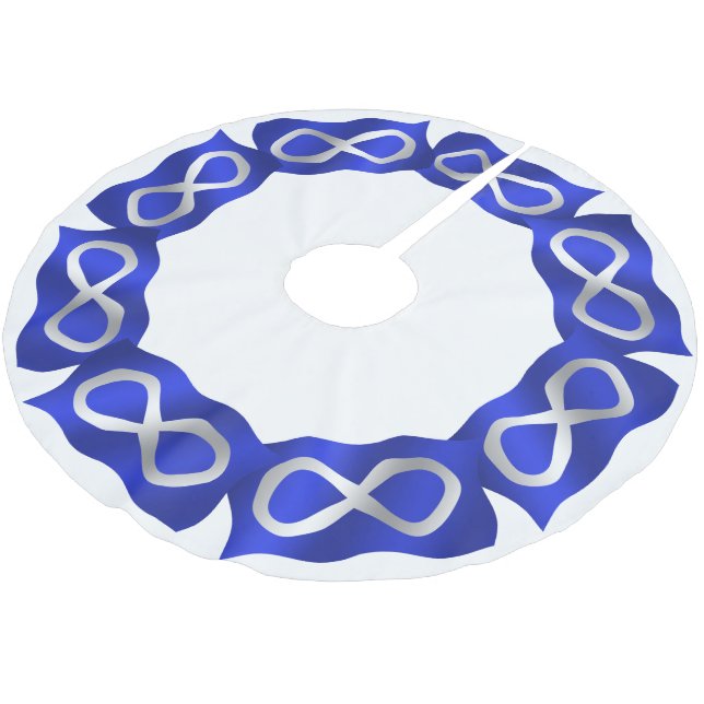 Metis Flag Weihnachtsbaum Rock First Nation Deco Polyester Weihnachtsbaumdecke (Schrägansicht)