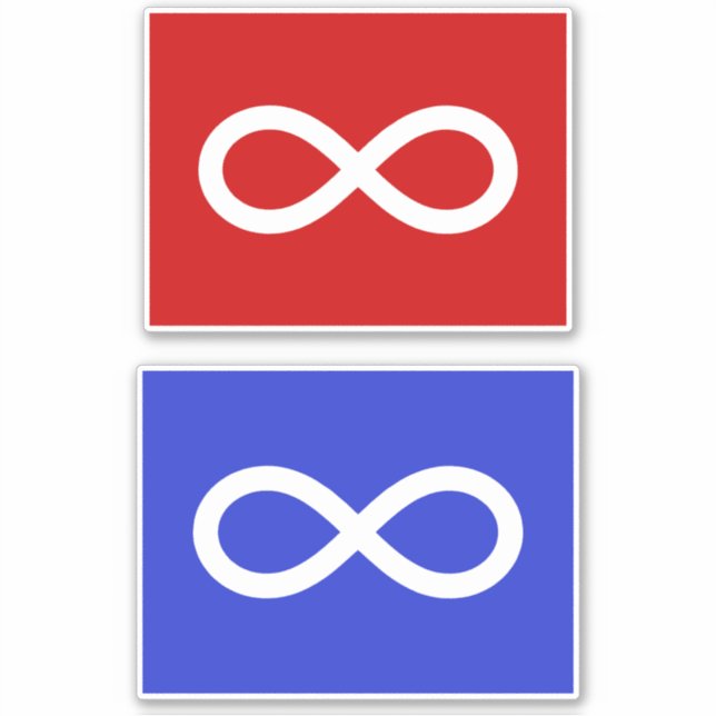 Metis-Flagge, Métis-Flagge Aufkleber (Vorderseite)