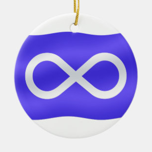 Metis-Flaggen-Ornament First Nations-Andenken Keramikornament