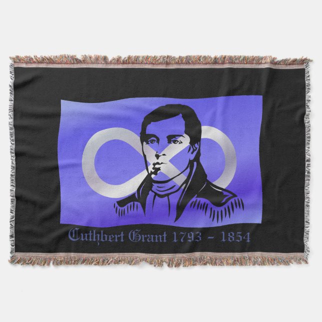 Metis Hero Blanket Cuthbert Grant Throw Blankets Decke (Vorderseite)