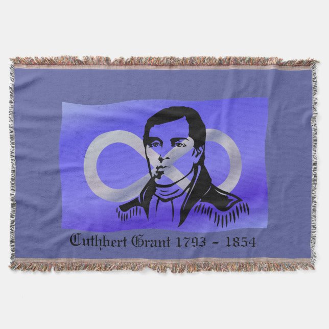 Metis Hero Blanket Cuthbert Grant Throw Blankets Decke (Vorderseite)