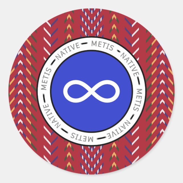 Métis-Ureinwohner Runder Aufkleber (Vorderseite)
