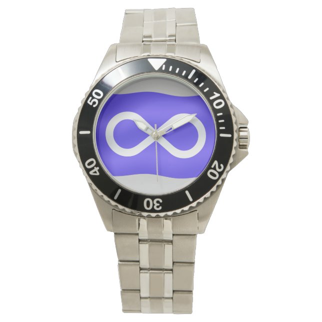 Metis Watch First Nations Flag Art Wrist Watch Armbanduhr (Vorderseite)