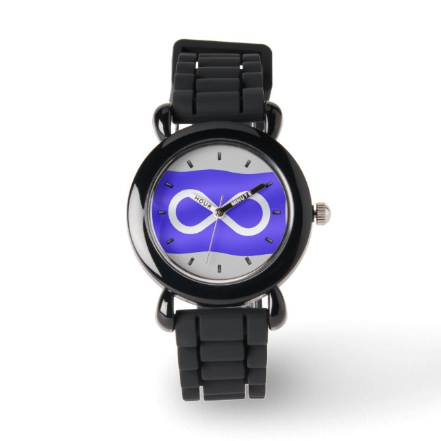 Metis Watch First Nations Flag Art Wrist Watch Armbanduhr (Vorderseite)