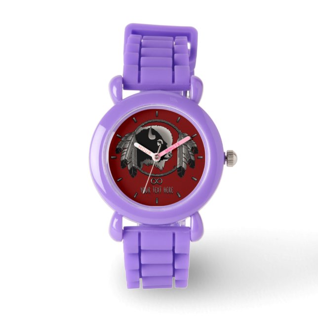 Metis Watch First Nations Spirit Animal Watch Armbanduhr (Vorderseite)