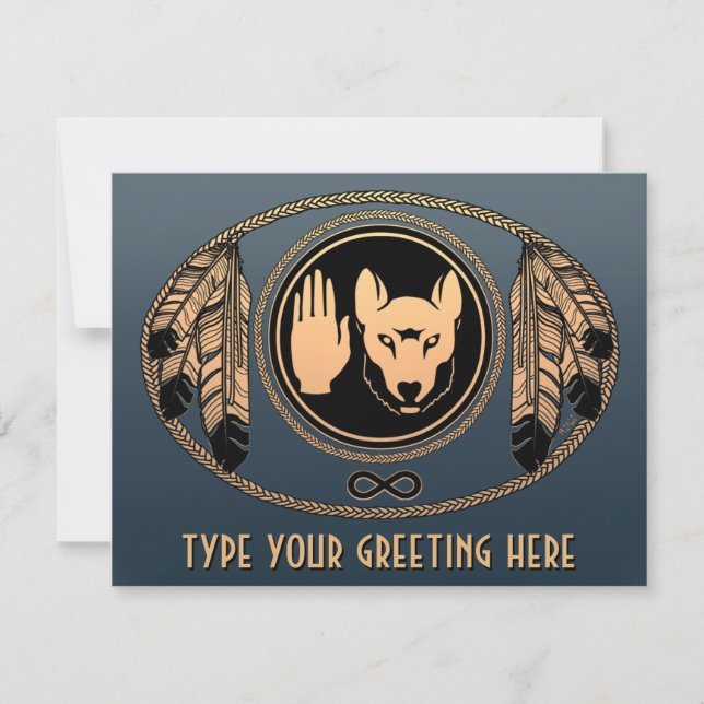 Metis Wolf Einladungen Personalisiert Rebel Art Ca (Vorderseite)