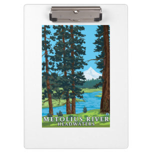 Metolius Fluss-Oberläufe, Oregon Klemmbrett