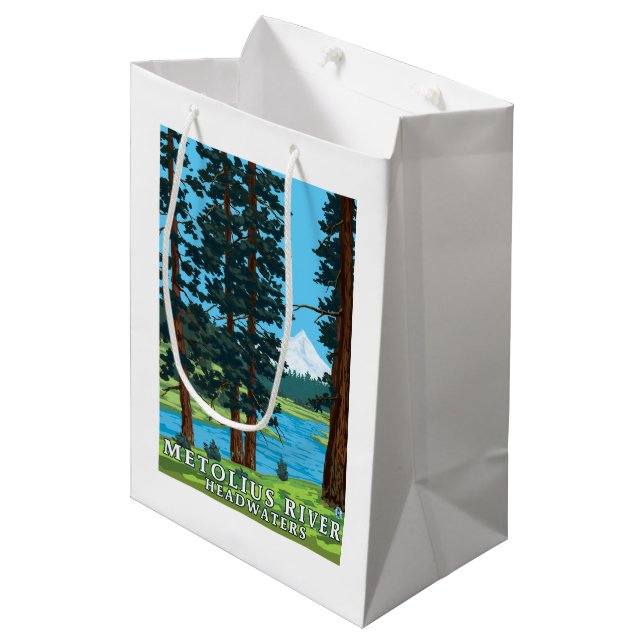 Metolius Fluss-Oberläufe, Oregon Mittlere Geschenktüte (Vorderseite Schrägansicht)