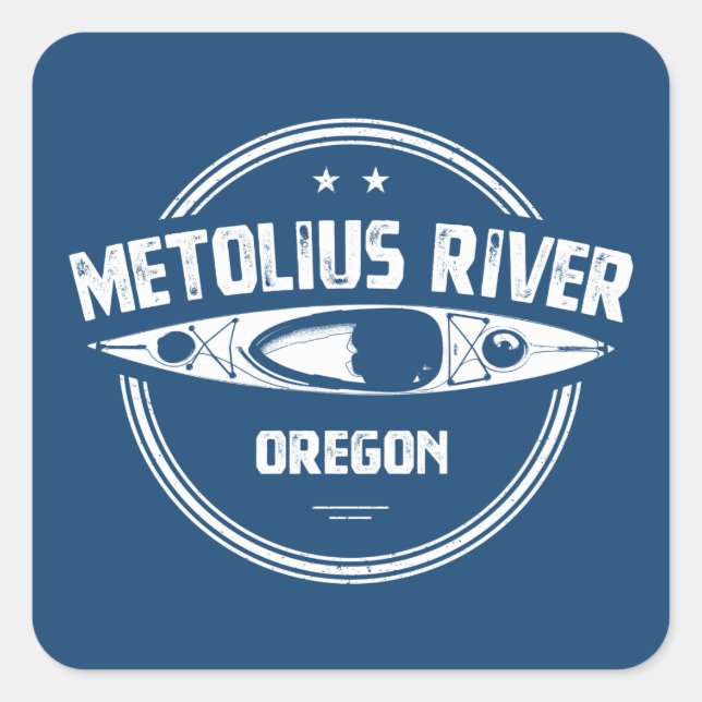 Metolius River Oregon Kayaking Quadratischer Aufkleber (Vorderseite)