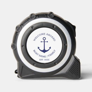 Mètre Ruban Ancrage nautique Bienvenue à bord Nom du bateau pe
