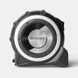 Mètre Ruban Black & Silver Modern Metallic Geometric design