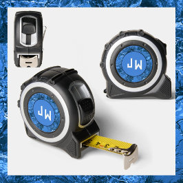 Mètre Ruban Bleu marbré avec initiales