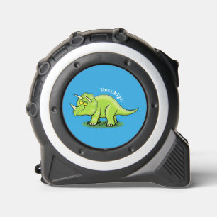 Mètre Ruban Caricature de dinosaure de triceratops vert mignon