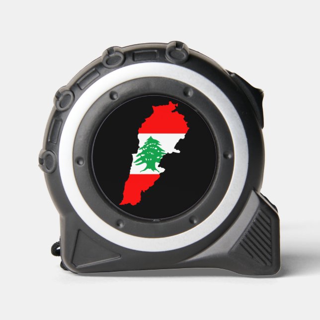 Mètre Ruban Carte du Liban avec drapeau (Recto)