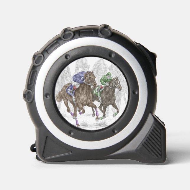 Mètre Ruban Chevaux de course à la galopante (Recto)