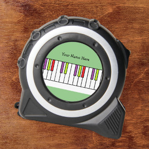 Mètre Ruban Clés de piano colorées Musique Enfants Nom personn