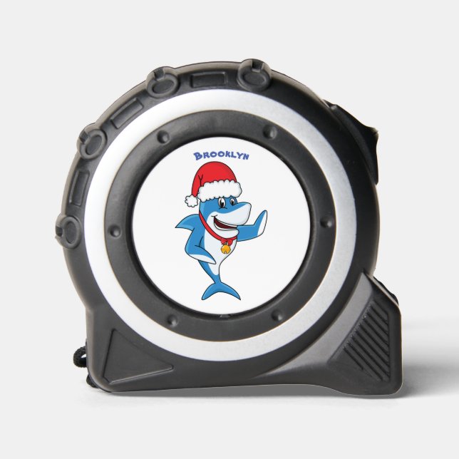 Mètre Ruban Drôle dessin animé de requin de Noël (Recto)