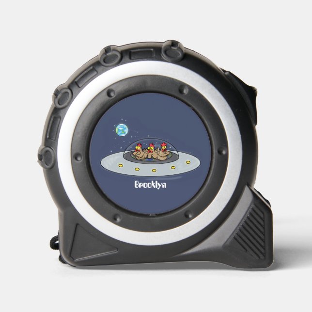 Mètre Ruban Drôle poule dans l'espace dessin animé (Recto)