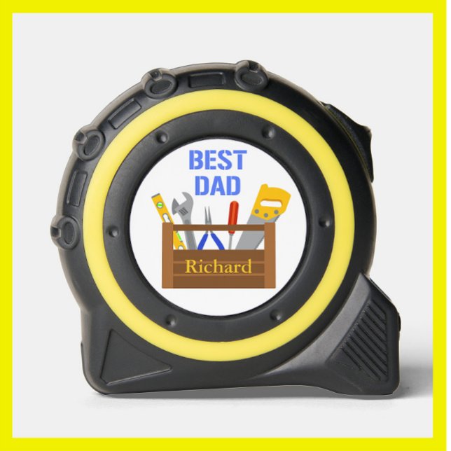 Mètre Ruban Fun Meilleur papa Nom Boîte à outils (Créateur téléchargé)