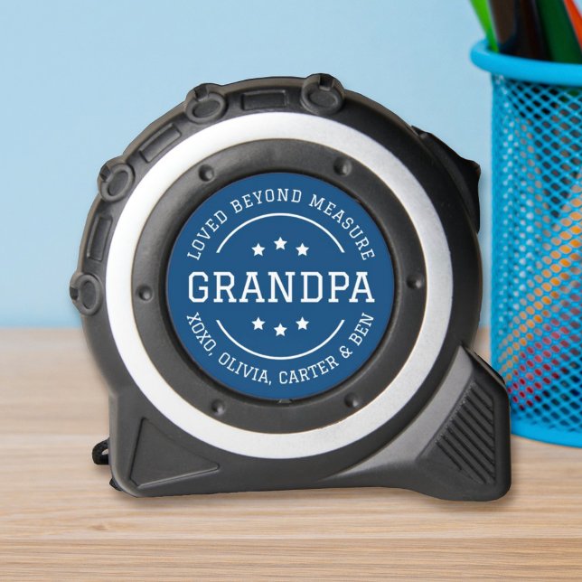 Mètre Ruban Grand-père bleu personnalisé aimé au-delà de la me (Créateur téléchargé)