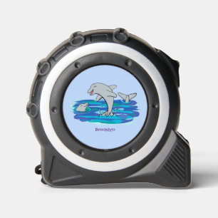 Mètre Ruban Illustration de dauphins heureux adorables