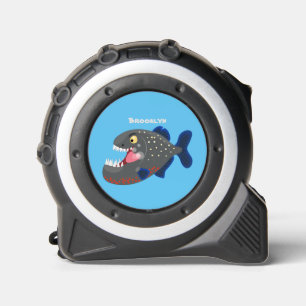Mètre Ruban Illustration drôle de piranha affamée