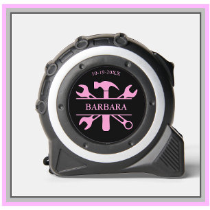 Mètre Ruban Jeu d'outils Black Pink Ladies Nom Date